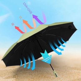 Umbrellas Fully Automatic UV Umbrella With Reflective Stripe Ribs Auto Open and Close Portable Travel Umbrella Large Rain Sun Umbrellas