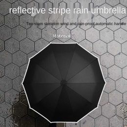 Umbrellas Windproof Reverse Automatic Umbrella Rain Women Men Car Large Business Umbrellas Reflective Stripe Gift Parasol
