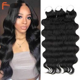 Synthetic Wigs Body Wave Crochet Hair 22inch Soft Long Synthetic Goddess Braids Natural Wavy Ombre 613 Blonde 230227