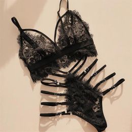 Sexy Lace Lingerie Set Women's Underwear Transparent Bra Party Sets Lace Black Lingerie Bra Set Underwear Set Q07152864