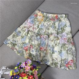 Skirts 10 Colour Korean Style Women Sweet Sexy Mint Printed Flower Bohemian Beach Skirt - Pleated Ruffled