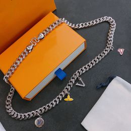 Brand designer necklace Cuba chain necklace 925 silver ice out chain fashion men's and women's tennis chain necklace mixed color style variety