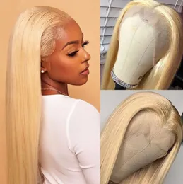 613 Honey Blonde Straight Lace Front Human Hair Wigs For Women 13x4 Transparent HD Lace Frontal Wig Pre Plucked Coloured Wig