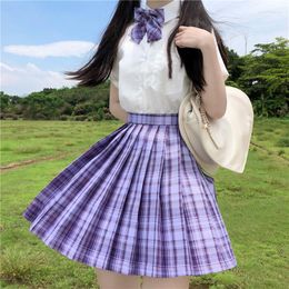 Clothing Sets Japanese School JK Uniform Korean Skirt Seifuku Plaid South Korea Students Pleated Girl Blouse