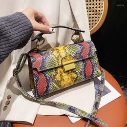 Evening Bags Woman Fashion Snake Print Wrist Shoulder Bag Designer Handbags Trend Quality Leather Crossbody Small Square