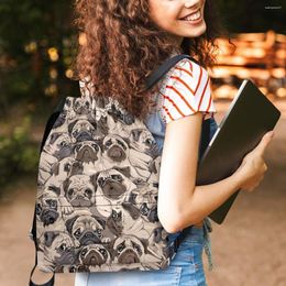 School Bags Cute Girls Backpack Pug Dog Design Fashion Women Rucksack Casual Foldable Schoolbag Sport Beach Shoulder For Female