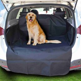 Larger 2In1 Waterproof Car SUV Hatchback Rear Back Seat Cover Pet Dog Boot Mat Cargo Liner Trunk Bumper Tray Protector HKD230706