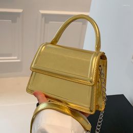 Evening Bags 2023 Luxury Women Mini Small Square Flap Bag Summer Patent Leather Chain Crossbody Glossy Laser Handbag Prom Clutch