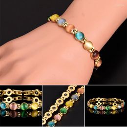 Link Bracelets 2023 Women's Bracelet With Colourful Crystal Stone Decor Alloy Wrist Chain Lucky Jewellery Gift For Girls Ladies AIC88