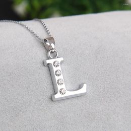 Pendant Necklaces Letter L Glittering And Charming Crystal Initials Necklace For Mother Daughter Sister Aunt Birthday Gifts