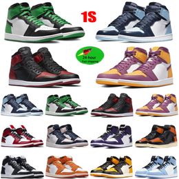 Mens 1 High OG 1s basketball shoes Lucky Green skyline Midnight Navy men Sneakers university blue se space jam patent bred Gorge Green dark mocha Starfish women