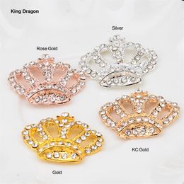 New Arrival Rhinestone Crown Embellishment Used On Invitation Flat Back 28MM 24MM 20PCS Lot 4 Colors Decoration Tiara KD5412725