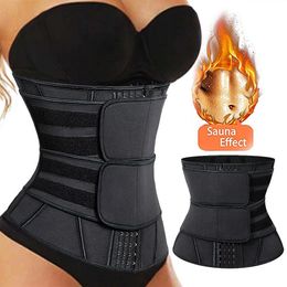 Women Waist Trainer Corset Sauna Sweat Faja Sport Girdle Slimming Shaper Abdominal Trimmer Belt Straps Modelling Black Plus Size 203359