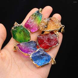 Pendant Necklaces 1PC Natural Stone Pendants Irregular Colorful Healing Crystals Quartz Charms For Jewelry Making DIY Earrings