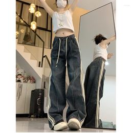 Women's Jeans Woman High Waist Streetwear Denim Straight Leg Korean Fashion Y2k Female Clothing Vintage Clothes Pants Blue