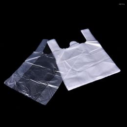 Shopping Bags High Quality Transparent Bag Supermarket Plastic Handle Food Packaging 20x30cm 52pcs