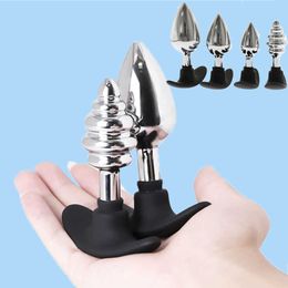 Metal Anal Plug Outdoor Wear Butt with Softable Sleeve Sex Toys Insert All Day Suitable for Unisex Fast Shipping230706