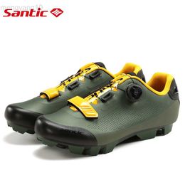 Cycling Footwear Santic Cycling Lock Shoes 2023 New Outdoor Riding Sports MTB Bike Bicycle Road Ridling Air Holes Lock Shoes Men Women Asian Size HKD230706