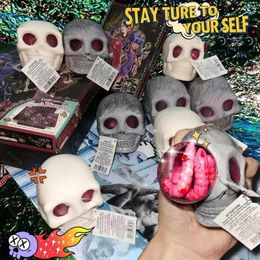 Decompression Toy Gothic Squeeze Skull Toy Fidget Toys Stress Relief Vent Kneading Decompression Toy Funny Halloween Toys for Children Gifts 230705