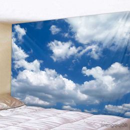 Tapestries Beautiful Sky Landscape Tapestry Wall Hanging Family Room Dorm Decor Background Fabric Sofa Cover Sheet Beach Mat R230706