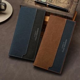 Wallets Men's Wallet With Two Fold Frosted Long Multi Card Suit Bag Fashionable Trend Business