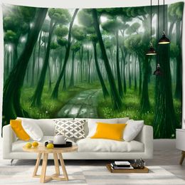 Tapestries Mountain Sea Jungle Tapestry Wall Hanging Nature Landscape Beautiful Home Decor Background Cloth