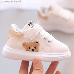 First Walkers Baby Shoes Cute Cartoon Bear First Walker Sports Shoes Baby Tennis Preschool Classic Hook and Loop Boys and Girls' Shoes Size 21-30 Z230710