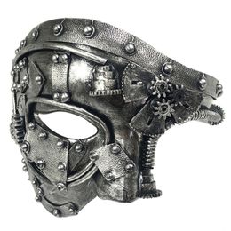 Party Masks Mechanical Gear Steampunk Phantom Masquerade Cosplay Mask Half Face Costume Halloween Christmas Props Adult Anime Masque 230705