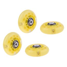 Skate Accessories 4 Pieces Outdoor Inline Roller Skates Skating PU Wheel 64mm 6 color speed brake 230706