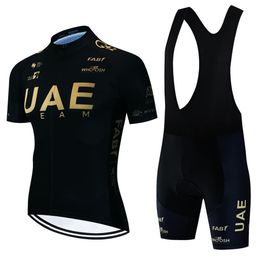 Cycling Jersey Sets UAE Summer Set Breathable Clothing MTB Clothes Bicycle Bib Pants Bike Race Sportswear 230706