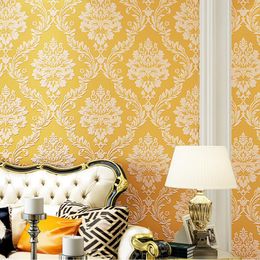 Wallpapers European Style Wallpaper 3D Non-woven Living Room Bedroom TV Background Modern Minimalist Embossed