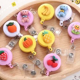 Other Office School Supplies 10 Pcs Creative cartoon Badge keychain Kid Cute Credit Card Holder Clip Reel Retractable ID Name Bus 230705