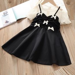 Girl Dresses Summer Baby Children For Clothes Black Princess Costumes Short Sleeve Outfits Party Elegant Kids Vestidos