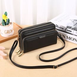 Ladies Wallet Double Layer Large Capacity Clutch Shoulder Bag Crossbody Mobile Phone Bag Coin Purse Card Holder Female Handbags