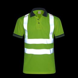 Other Quick Dry Safety Clothing Night Work T-shirt Reflective Tops Workwear Dry Fit T Shirt Vest Breathable Work Safety Clothes 230706