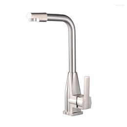 Kitchen Faucets Faucet 360 Degree Swivel Easy Wash Zinc Alloy Bathroom Basin Sink Tap Single Hole Cold Water Mixer Deck Mounted