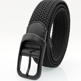 Belts Fashion Men Simple Woven Belt Advanced Texture Alloy Elastic Commuting Versatile Comfortable Casual Women A3131