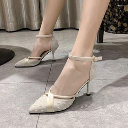 Sandals European 2023 Wild Pointed Sexy Stiletto Single Shoes With French Girl High Heels