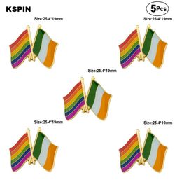 Rainbow Ireland Brooches Lapel Pin Flag badge Brooch Pins Badges 5pcs a Lot3015