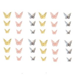 Other Festive Party Supplies 36 Pieces Butterfly Cake Topper Cupcake For Birthday Baby Shower Drop Delivery Home Garden Dh2Fp