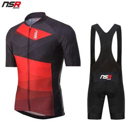 Cycling Jersey Sets NSR Team Bike Set Man Short Sleeve Bicycle Clothing Mtb Wear Triathlon Maillot Ciclismo 230706