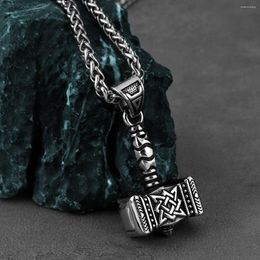 Pendant Necklaces HNSP Viking Hammer Stainless Steel Chain Necklace For Men Boy Neck Jewelry Gift