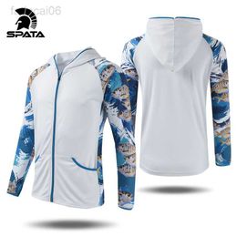 Fishing Accessories 2023 SPATA New Fishing Clothing Long Sleeves Men Coats Sun UV Coat Fishing Shirts Fishing Jerseys Cycle Hoodies Fishing Clothes HKD230706