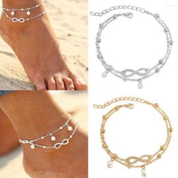 Anklets Summer Stainless Steel Heart Pendant Anklet For Women Fashion Beach Ankle Bracelet Accessories Jewellery Gifts#E