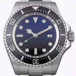 Relógios masculinos 44 mm moldura de cerâmica profunda Sea-dweller Sapphire Cystal Aço inoxidável Glide Lock Fecho sólido Automático Mecânico Masculino Luxo Master Relógio de pulso R07