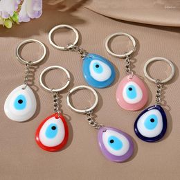 Keychains Resin Water Drop Turkey Evil Eye Keychain Keyring Women Men Retro Colour Lucky Blue Bag Car Box Phone Charm Accessory Jewellery