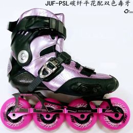 Inline Roller Skates Genuine Carbon Fiber Flat KSJ Fancy HV Children's Brake Professional Skating Men and Women Adult Wheel 230706