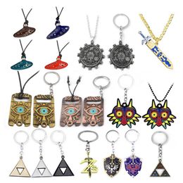 Keychains Game Zeldas Keychain The Legend Of Series Breath Wild Cosplay Accessories Key Ring Bagpipe Necklace186G