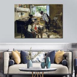 Beach Landscape Canvas Wall Art The Suckling Child Joaquin Sorolla Y Bastida Painting Handmade Seascape Bedroom Decor