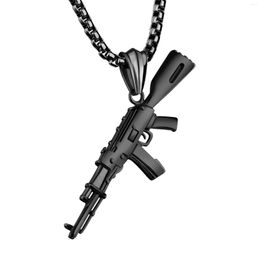 Pendant Necklaces BONISKISS Charm Pistol Gun Shaped Punk Army Style Chain Necklace For Men Corrente Masculina Jewellery With 22"